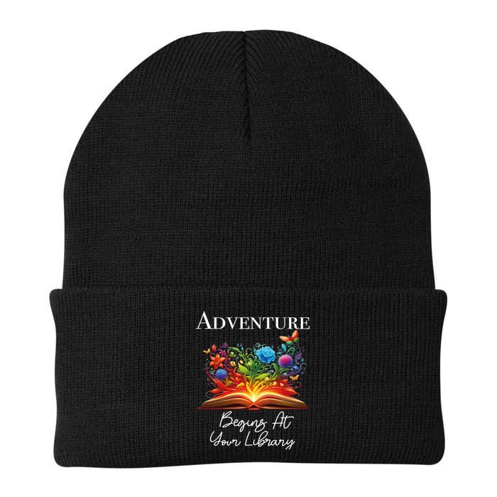 Adventure Begins At Your Library Summer Reading 2024 Flowers Cool Gift Beanie