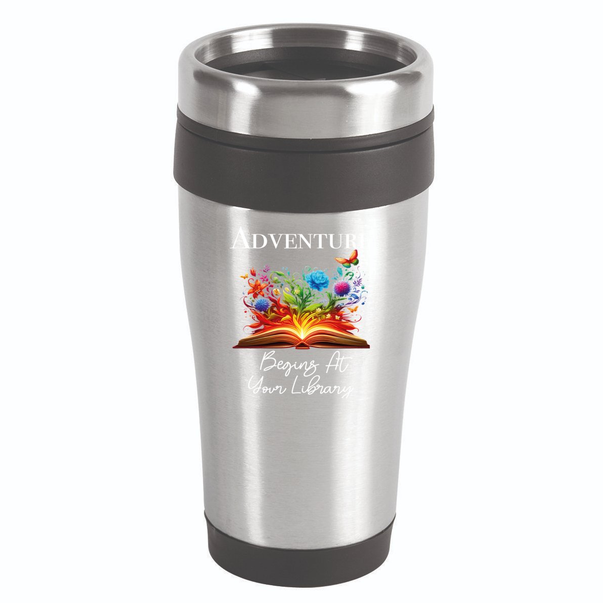Adventure Begins At Your Library Summer Reading 2024 Flowers Cool Gift 16oz Travel Tumbler