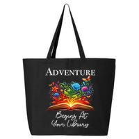 Adventure Begins At Your Library Summer Reading 2024 Flowers Cool Gift 25L Jumbo Tote
