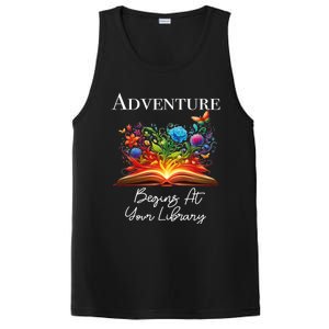 Adventure Begins At Your Library Summer Reading 2024 Flowers Cool Gift PosiCharge Competitor Tank