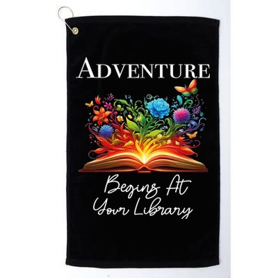 Adventure Begins At Your Library Summer Reading 2024 Flowers Cool Gift Golf Towel