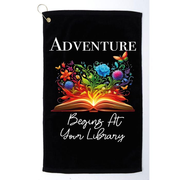 Adventure Begins At Your Library Summer Reading 2024 Flowers Cool Gift Golf Towel