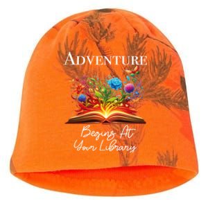 Adventure Begins At Your Library Summer Reading 2024 Flowers Cool Gift Kati - Camo Knit Beanie