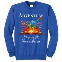 Adventure Begins At Your Library Summer Reading 2024 Flowers Cool Gift Sweatshirt