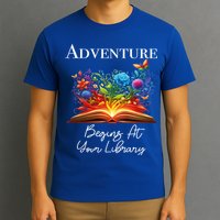 Adventure Begins At Your Library Summer Reading 2024 Flowers Cool Gift T-Shirt