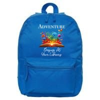 Adventure Begins At Your Library Summer Reading 2024 Flowers Cool Gift 16 in Basic Backpack
