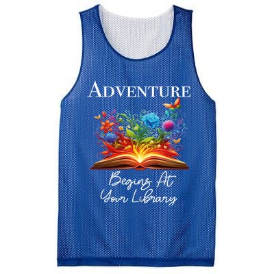 Adventure Begins At Your Library Summer Reading 2024 Flowers Cool Gift Mesh Reversible Basketball Jersey Tank