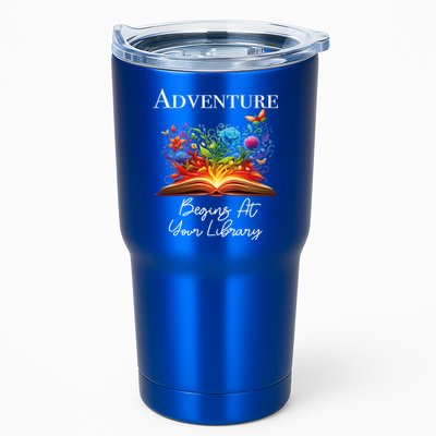 Adventure Begins At Your Library Summer Reading 2024 Flowers Cool Gift Tumbler