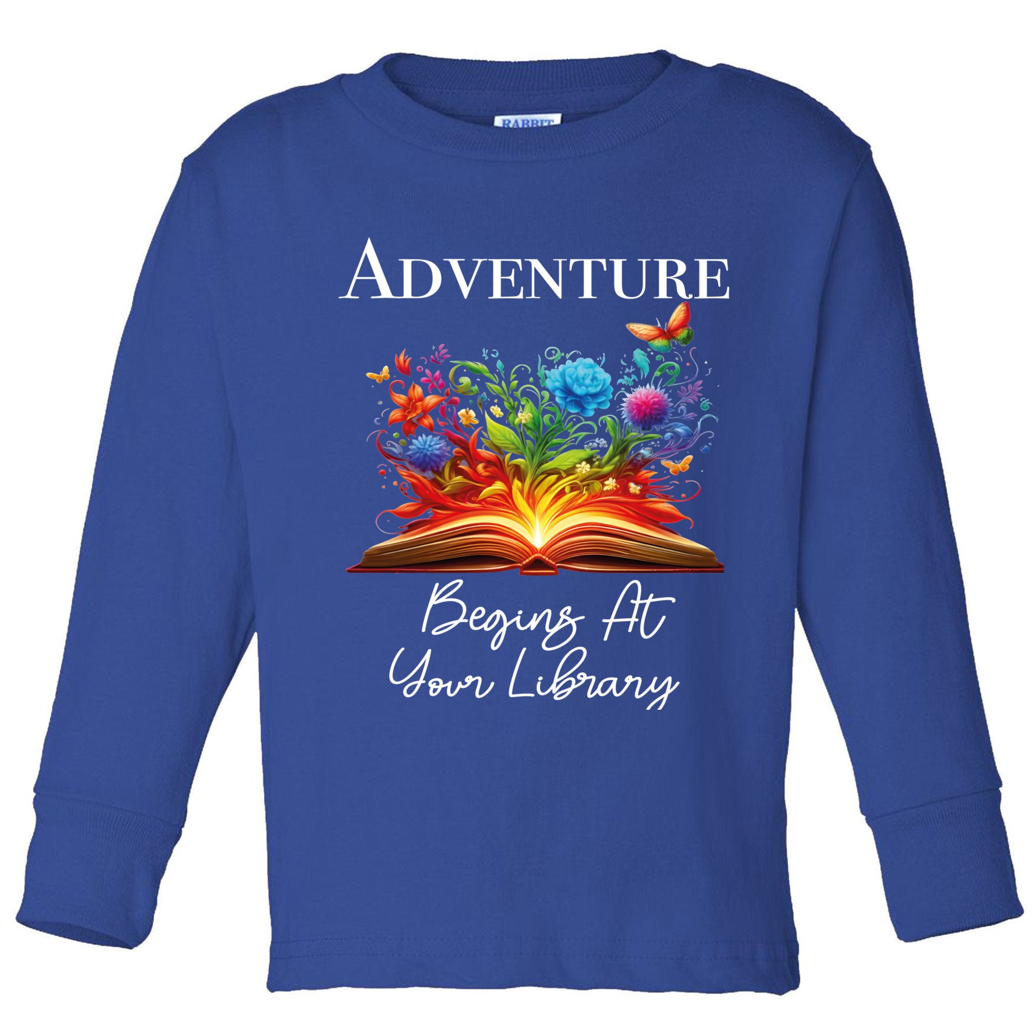 Adventure Begins At Your Library Summer Reading 2024 Flowers Cool Gift Toddler Long Sleeve Shirt