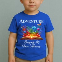 Adventure Begins At Your Library Summer Reading 2024 Flowers Cool Gift Toddler T-Shirt