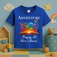 Adventure Begins At Your Library Summer Reading 2024 Flowers Cool Gift Toddler T-Shirt