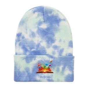 Adventure Begins At Your Library Summer Reading 2024 Flowers Cool Gift Tie Dye 12in Knit Beanie