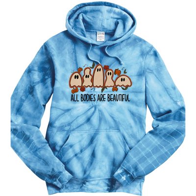 All Bodies Are Beautiful Halloween Funny Ghost Positive Tie Dye Hoodie