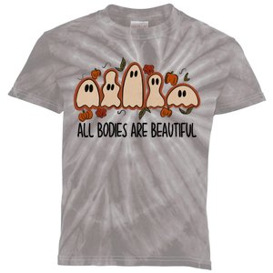 All Bodies Are Beautiful Halloween Funny Ghost Positive Kids Tie-Dye T-Shirt