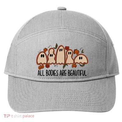 All Bodies Are Beautiful Halloween Funny Ghost Positive 7-Panel Snapback Hat