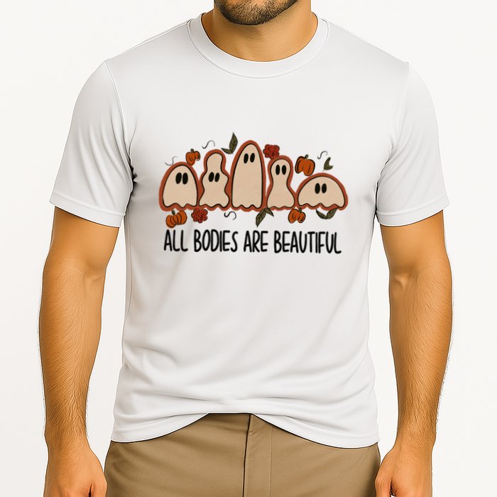 All Bodies Are Beautiful Halloween Funny Ghost Positive Performance Shirt