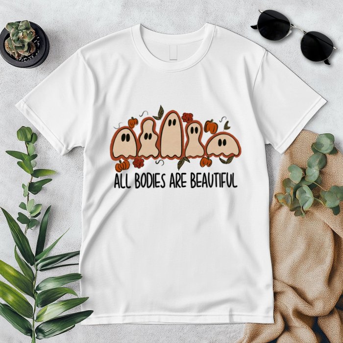 All Bodies Are Beautiful Halloween Funny Ghost Positive Premium T-Shirt