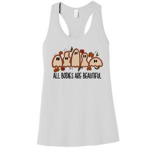 All Bodies Are Beautiful Halloween Funny Ghost Positive Women's Racerback Tank