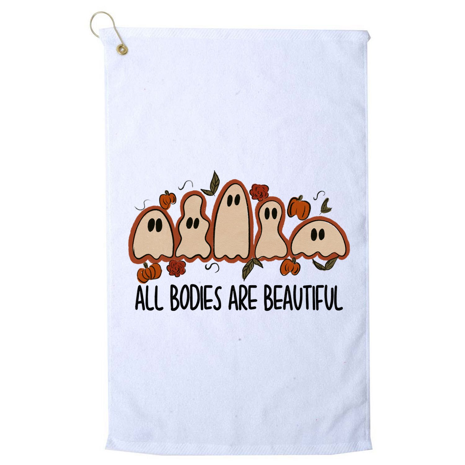 All Bodies Are Beautiful Halloween Funny Ghost Positive Golf Towel