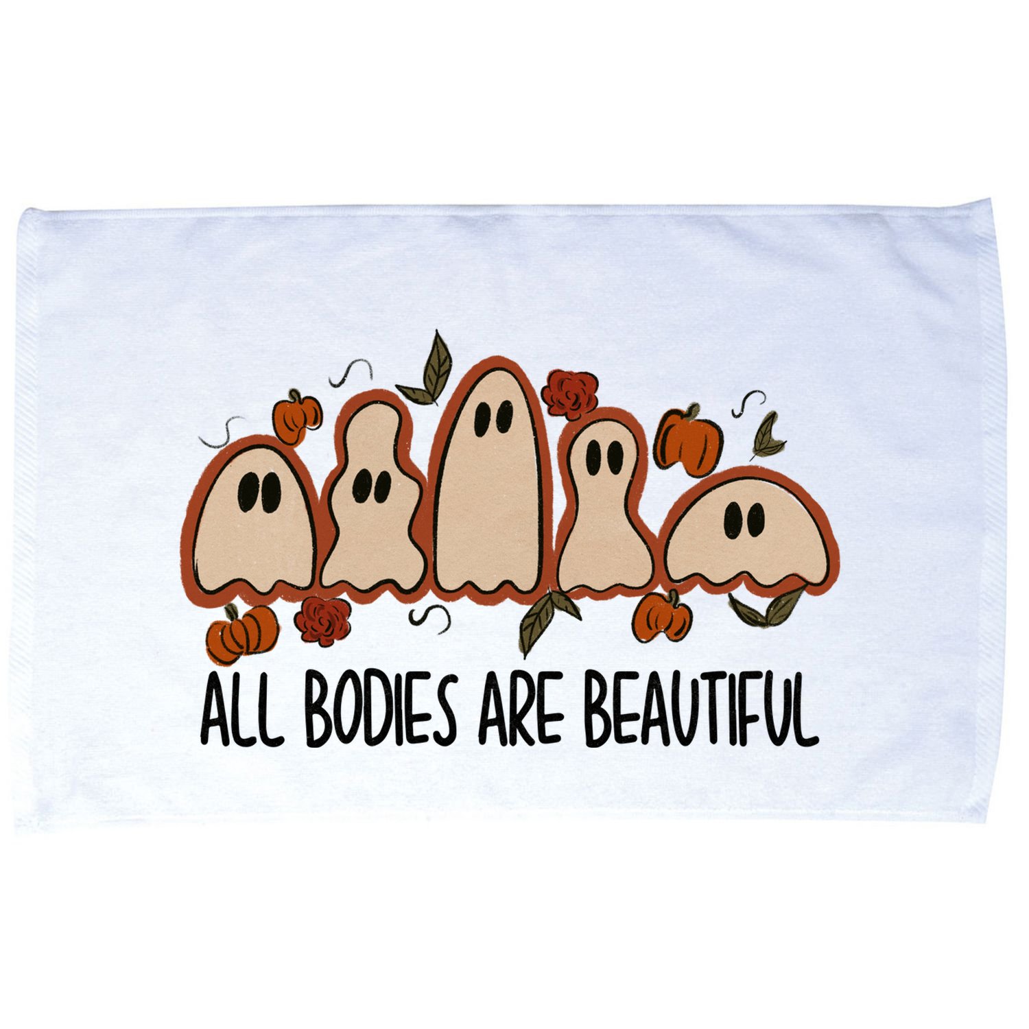 All Bodies Are Beautiful Halloween Funny Ghost Positive Microfiber Hand Towel