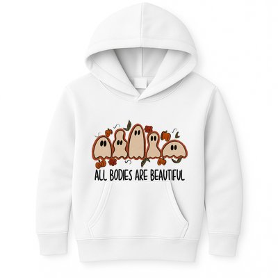 All Bodies Are Beautiful Halloween Funny Ghost Positive Kids Hoodie