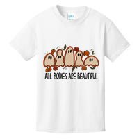 All Bodies Are Beautiful Halloween Funny Ghost Positive Kids T-Shirt