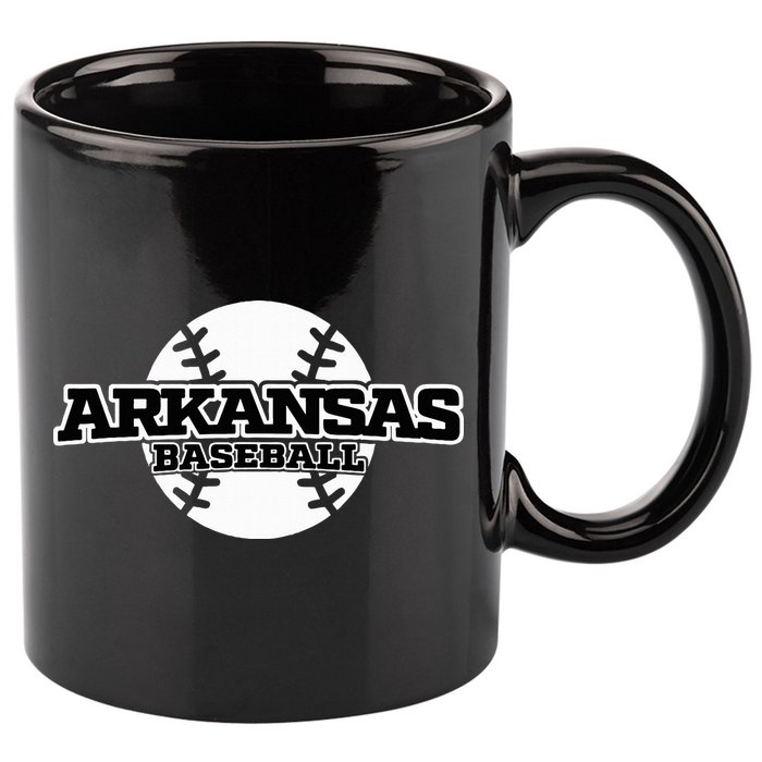 Arkansas Baseball 11oz C Handle Ceramic Mug