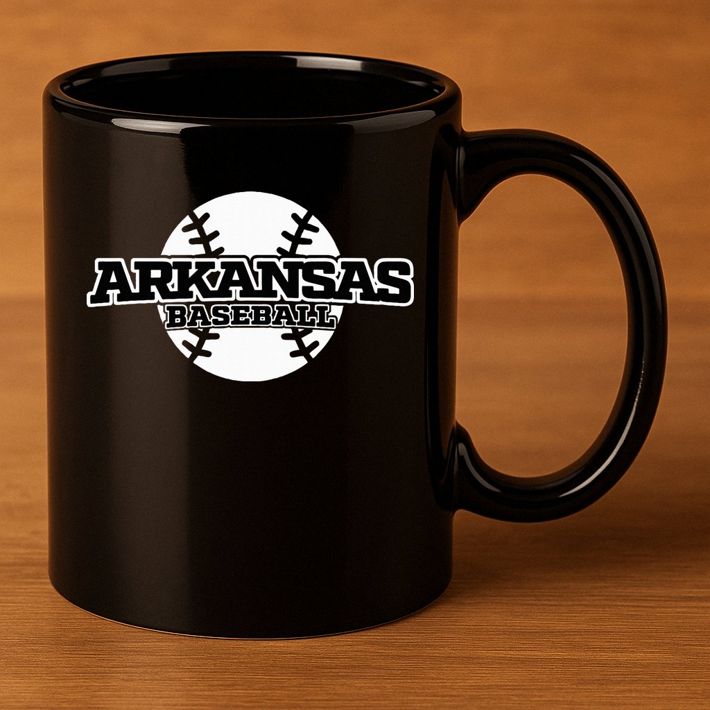 Arkansas Baseball 11oz C Handle Ceramic Mug