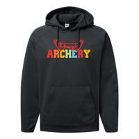 Archery Bow And Arrow Colorful Gift Performance Fleece Hoodie