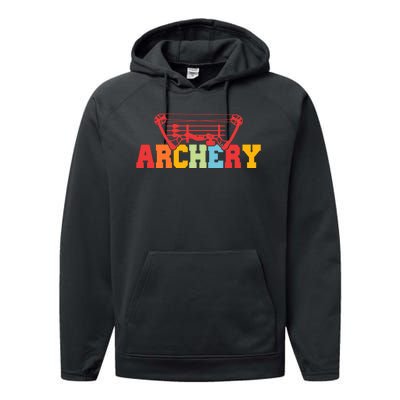 Archery Bow And Arrow Colorful Gift Performance Fleece Hoodie