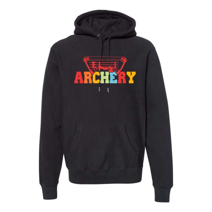 Archery Bow And Arrow Colorful Gift Premium Hoodie