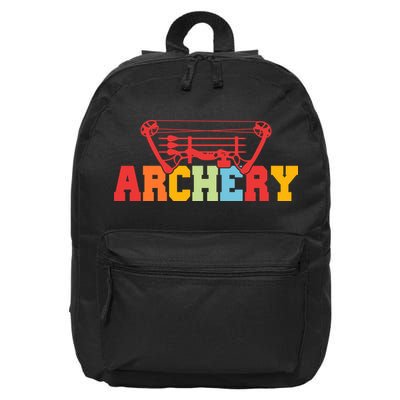 Archery Bow And Arrow Colorful Gift 16 in Basic Backpack