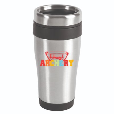 Archery Bow And Arrow Colorful Gift 16oz Travel Tumbler