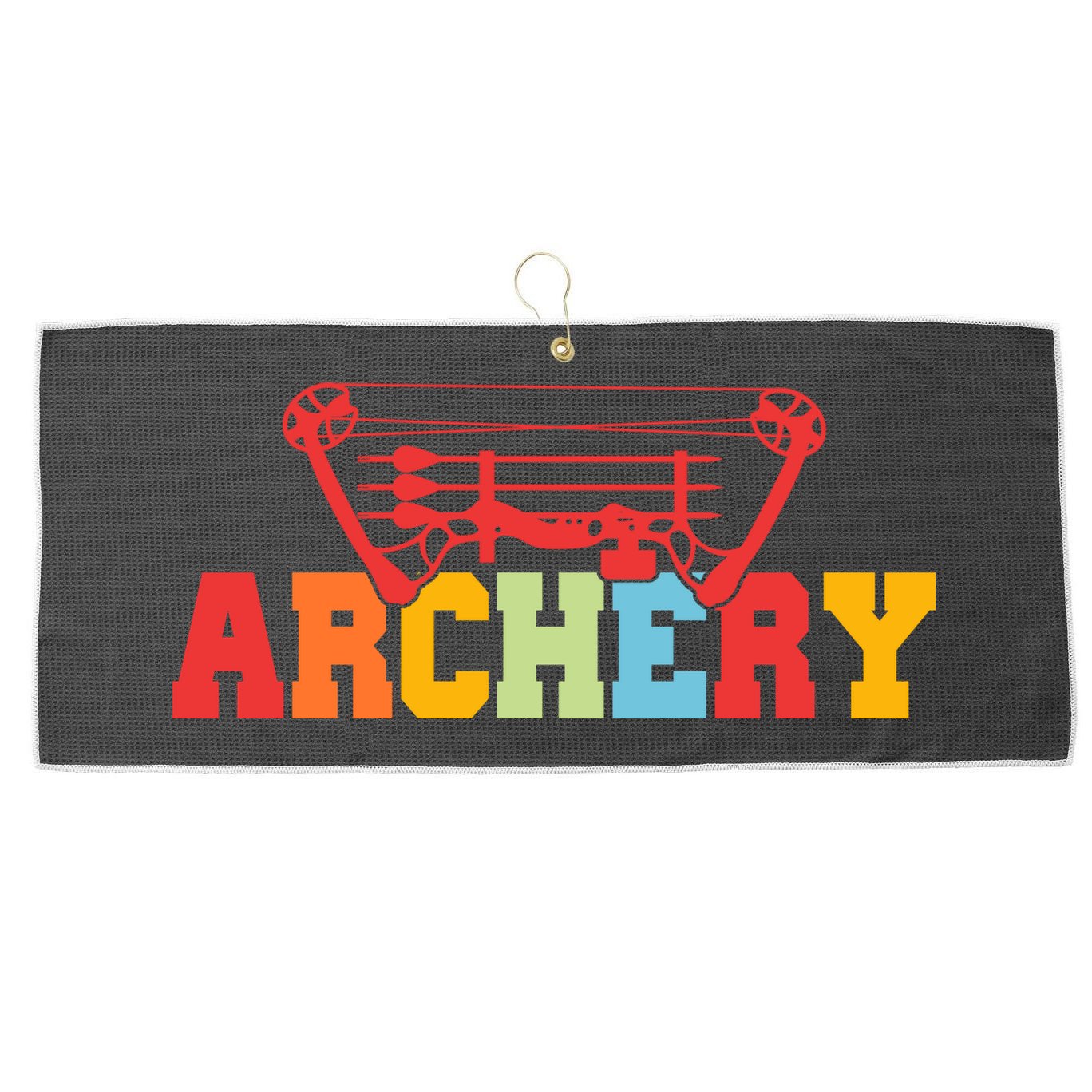 Archery Bow And Arrow Colorful Gift Large Microfiber Waffle Golf Towel