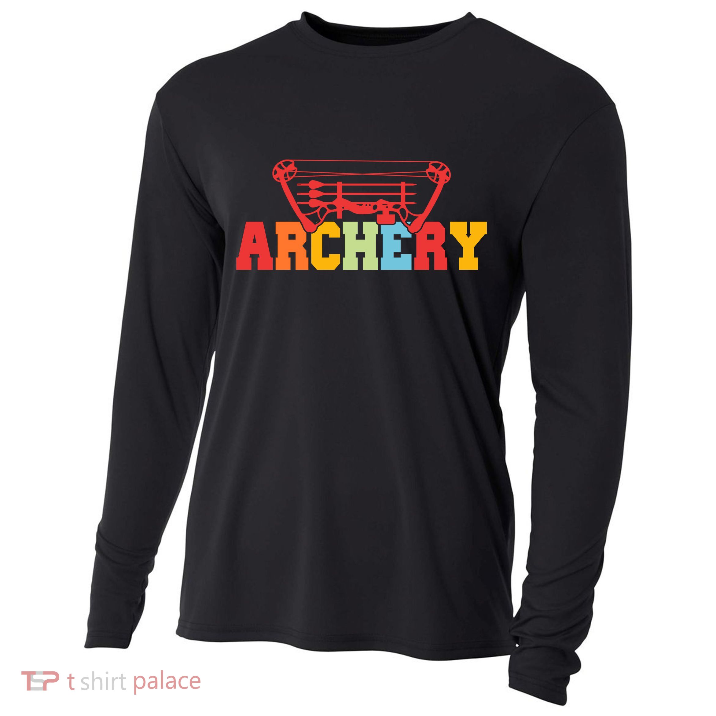 Archery Bow And Arrow Colorful Gift Cooling Performance Long Sleeve Crew