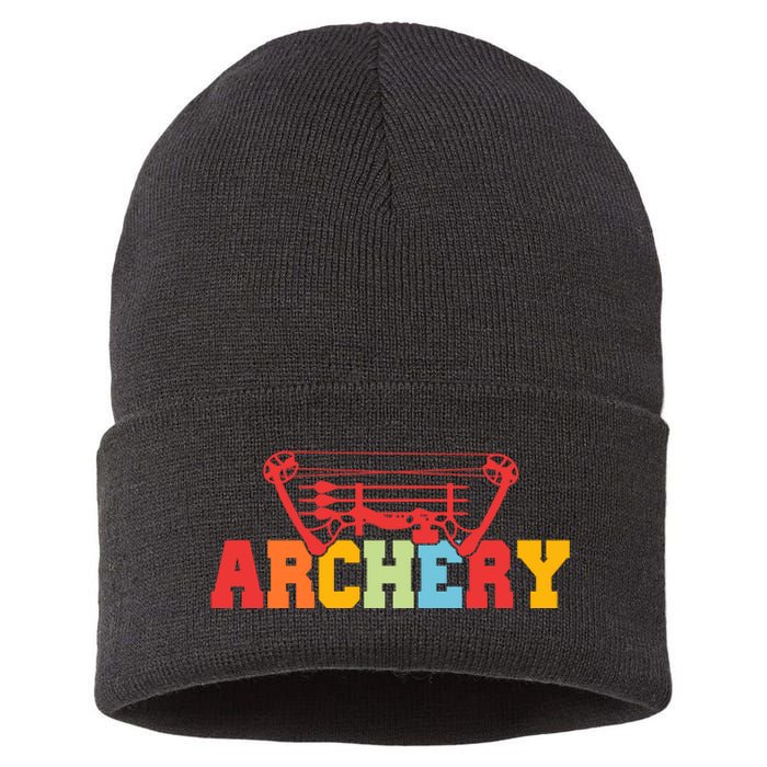 Archery Bow And Arrow Colorful Gift Sustainable Knit Beanie