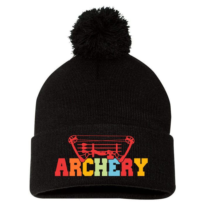 Archery Bow And Arrow Colorful Gift Pom Pom 12in Knit Beanie