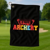 Archery Bow And Arrow Colorful Gift Golf Towel