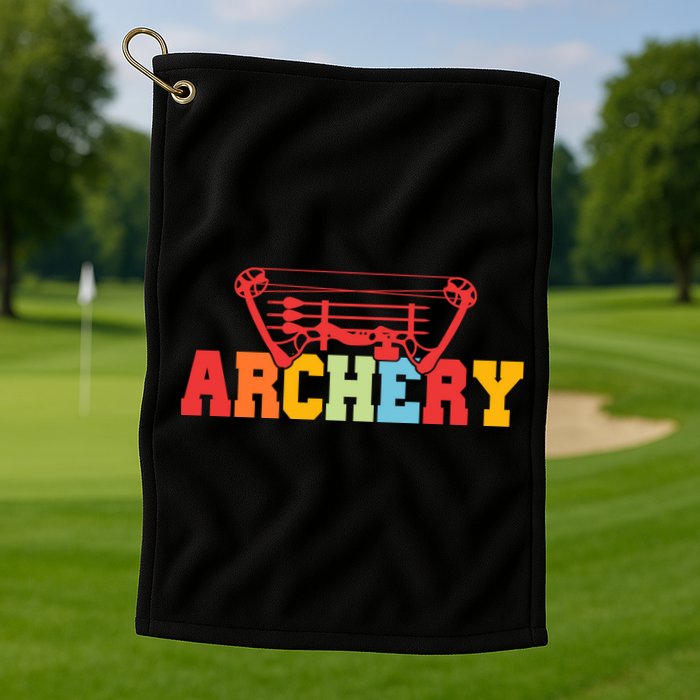 Archery Bow And Arrow Colorful Gift Golf Towel