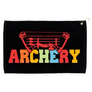 Archery Bow And Arrow Colorful Gift Grommeted Golf Towel