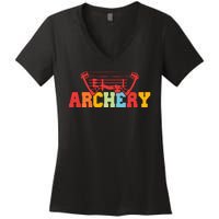 Archery Bow And Arrow Colorful Gift Women's V-Neck T-Shirt