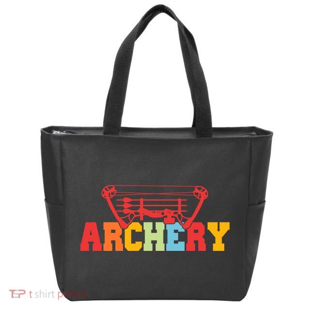 Archery Bow And Arrow Colorful Gift Zip Tote Bag