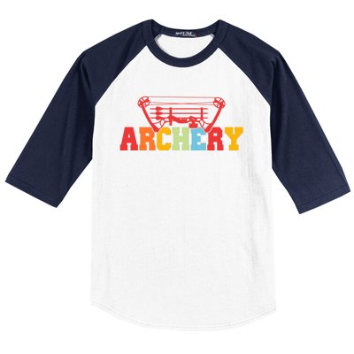 Archery Bow And Arrow Colorful Gift Baseball Sleeve Shirt