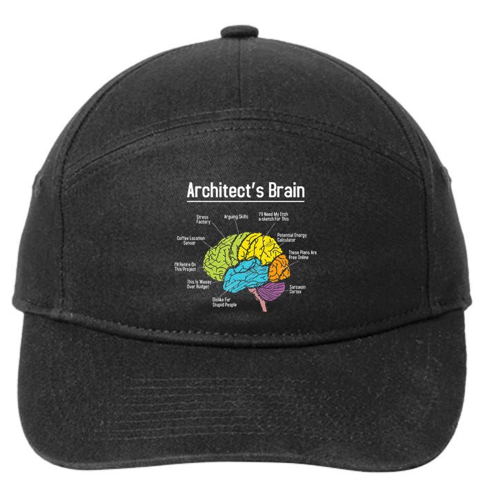 ArchitectS Brain Architect Architecture Design Plan Build 7-Panel Snapback Hat