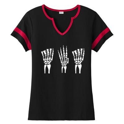 Applied Behavior Analysis Skeleton Hands Sign Language Ladies Halftime Notch Neck Tee