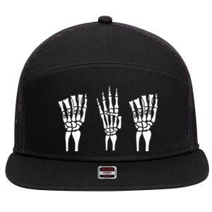 Applied Behavior Analysis Skeleton Hands Sign Language 7 Panel Mesh Trucker Snapback Hat