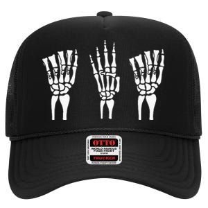 Applied Behavior Analysis Skeleton Hands Sign Language High Crown Mesh Back Trucker Hat