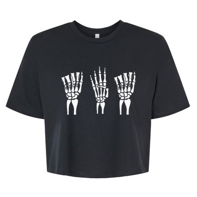 Applied Behavior Analysis Skeleton Hands Sign Language Bella+Canvas Jersey Crop Tee