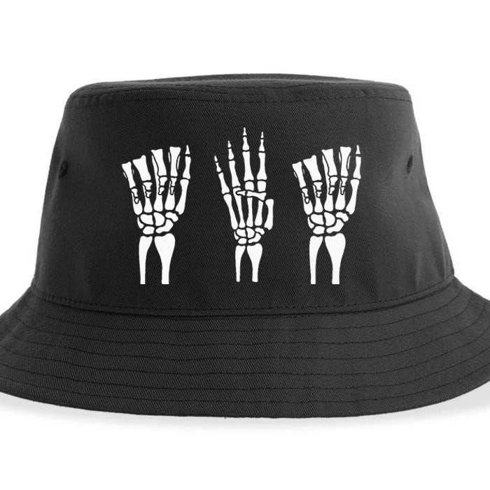 Applied Behavior Analysis Skeleton Hands Sign Language Sustainable Bucket Hat