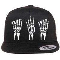 Applied Behavior Analysis Skeleton Hands Sign Language Flat Bill Trucker Hat